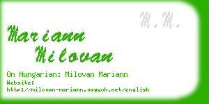 mariann milovan business card